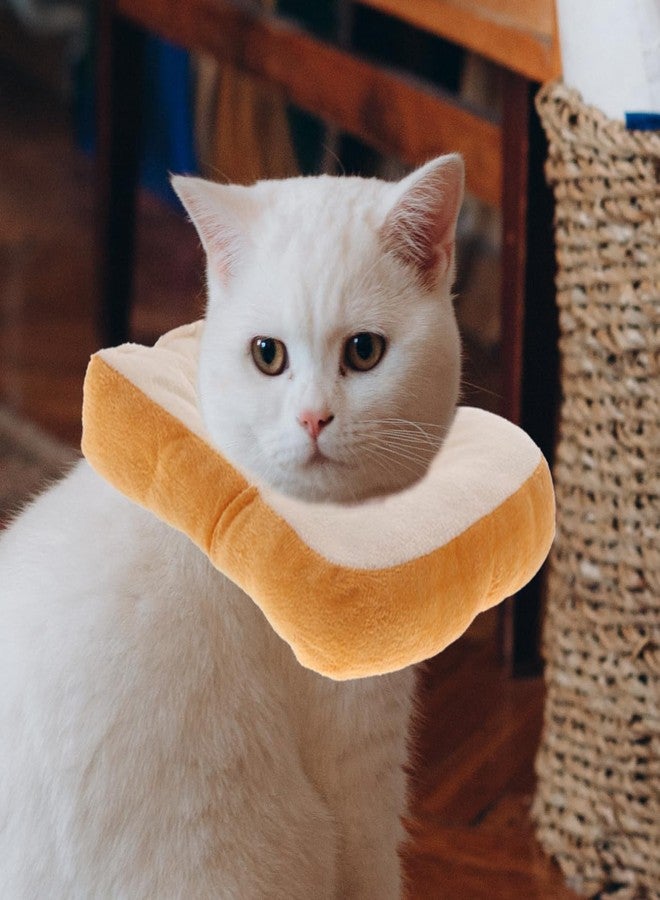 VICASKY Adjustable Cat Collar Soft Toast Cone Recovery Collar Lightweight Scratch Prevention Kitten Neck for Post Surgery and Costume Use 6.7 Inch Yellow - Image 2
